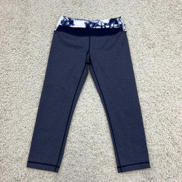 Lululemon Leggings Womens Size 4 Pull On Mid Rise Activewear Stretch Cropped - Picture 1 of 9